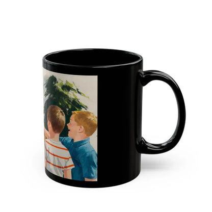 Doorbell, Dick and Jane illustration - Black Coffee Mug-Go Mug Yourself