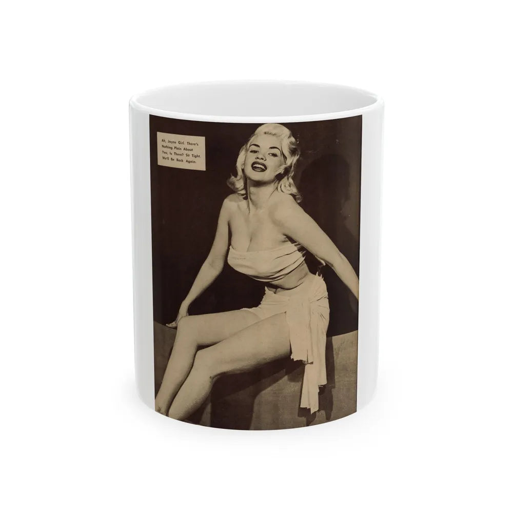 Jayne Mansfield #180 - 1 Pages, 1 Full Page B&W Photo & Caption from Glance Mag. August '59 (Vintage Female Icon) White Coffee Mug-11oz-Go Mug Yourself