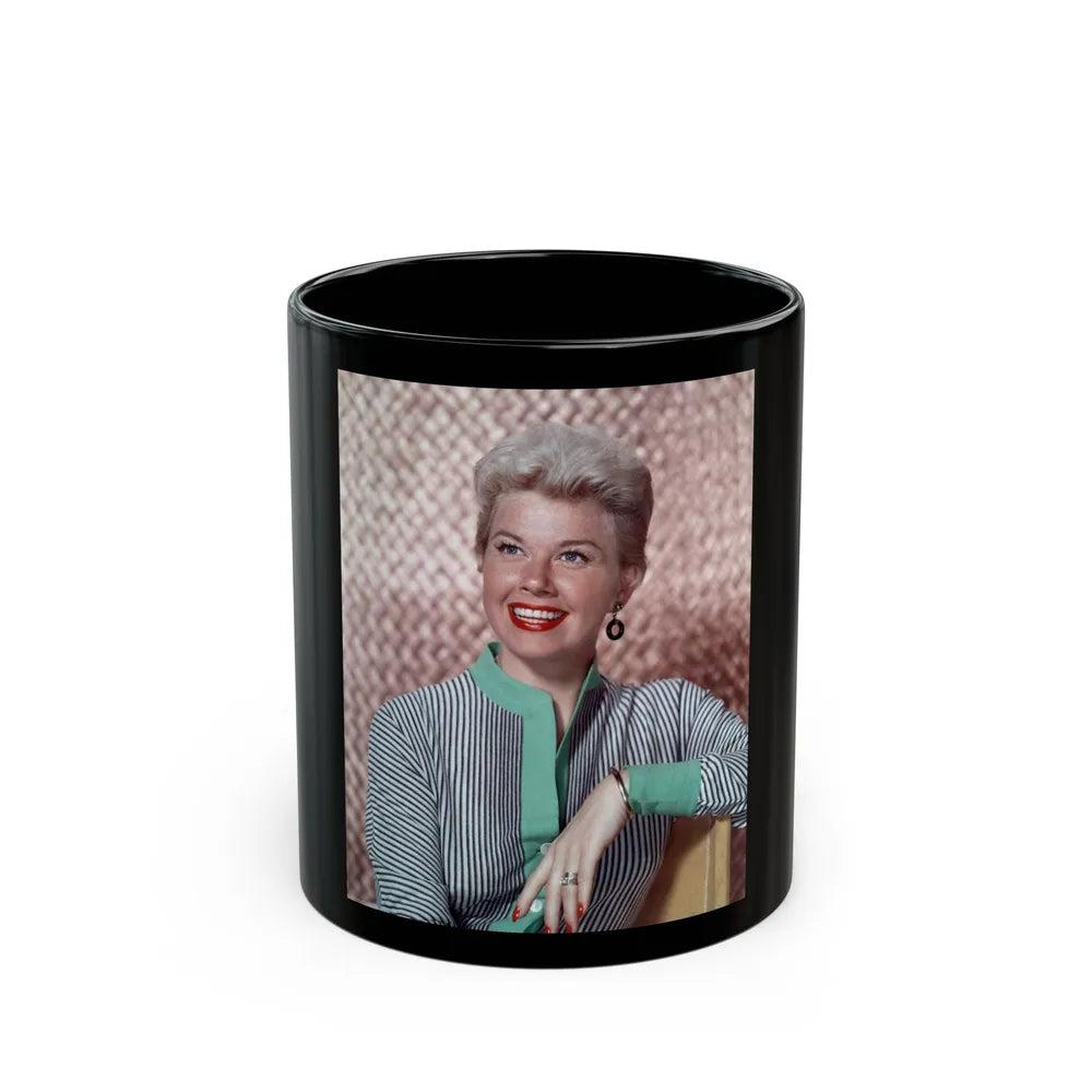 Doris Day #79 (Vintage Female Icon) Black Coffee Mug-11oz-Go Mug Yourself