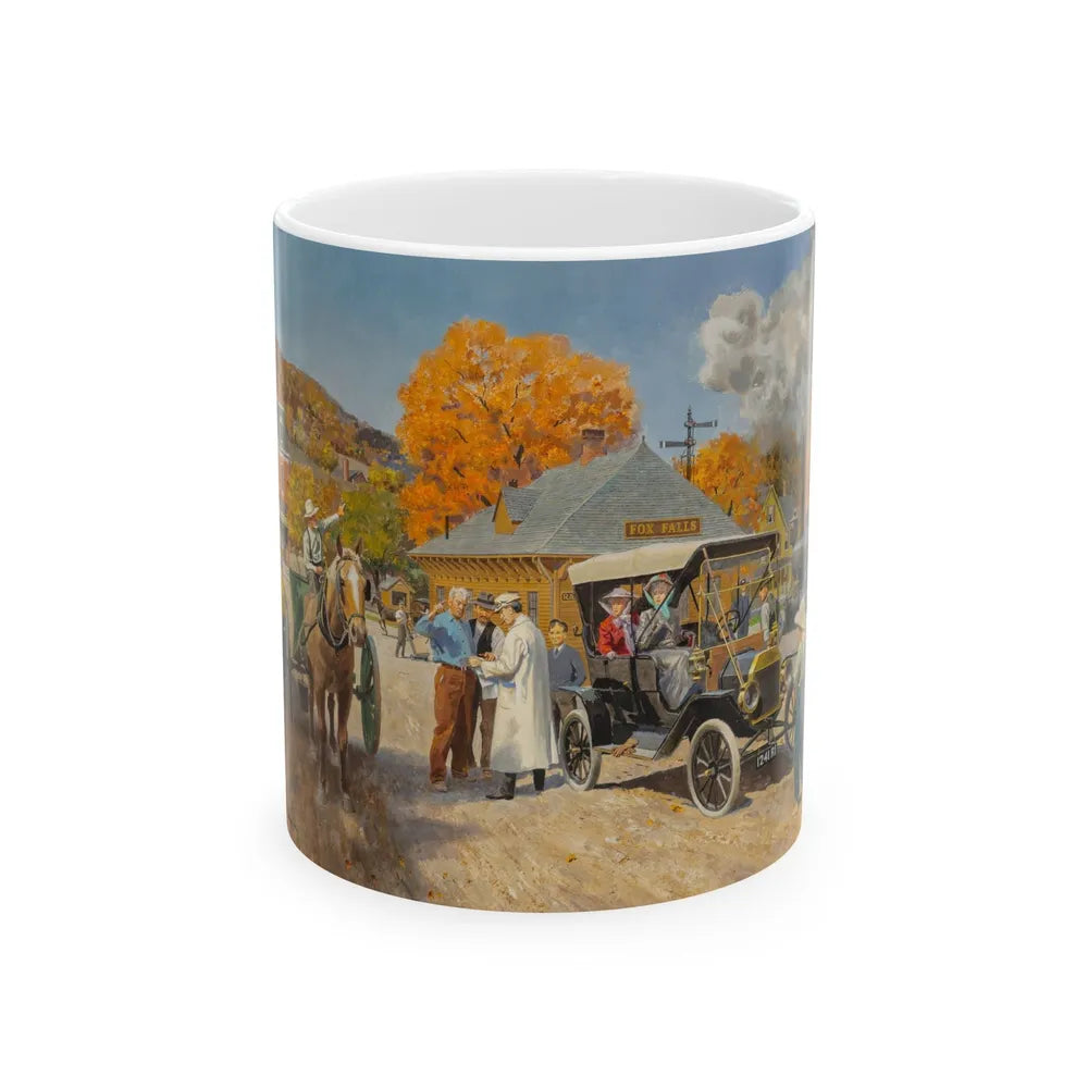 Fox Fals Town Scene - White Coffee Mug-11oz-Go Mug Yourself