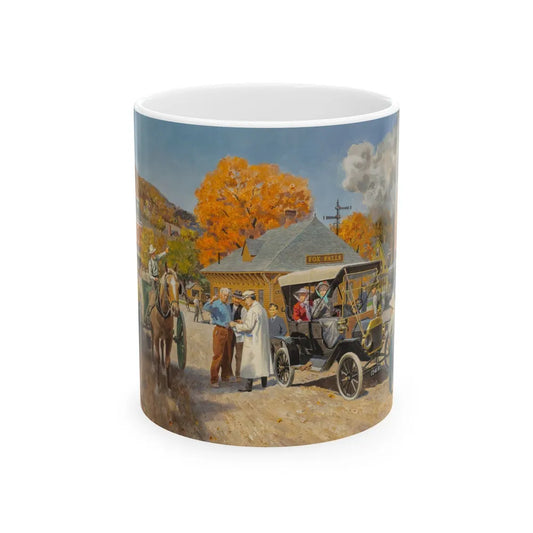 Fox Fals Town Scene - White Coffee Mug-11oz-Go Mug Yourself