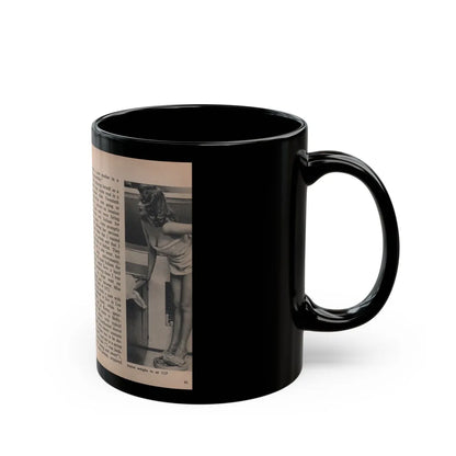 Jayne Mansfield #300 - JAYNE Pocket Magazine Pages 44 & 45 (Vintage Female Icon) Black Coffee Mug-Go Mug Yourself