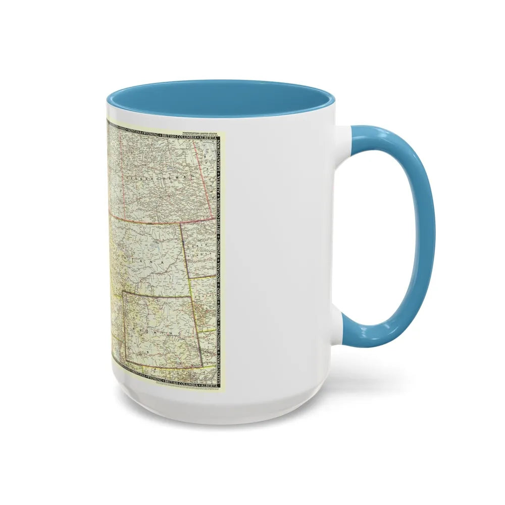 USA - Northwestern (1950) (Map) Accent Coffee Mug-Go Mug Yourself