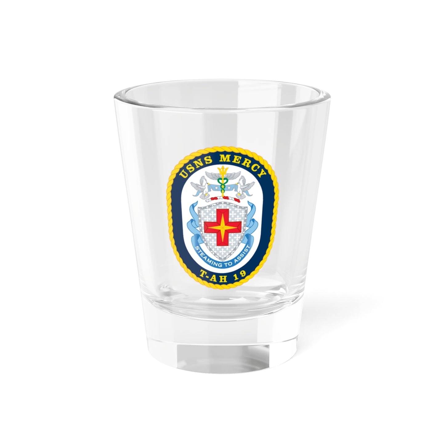 USNS Mercy T AH 19 (U.S. Navy) Shot Glass 1.5oz