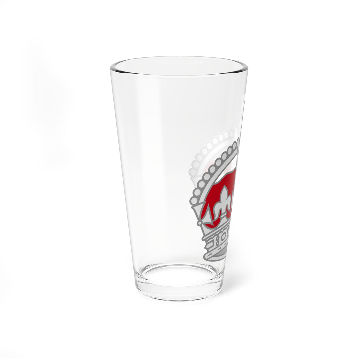 1901 pattern Tudor Crown silver and red (United Kingdom) (Military Rank) Pint Glass 16oz