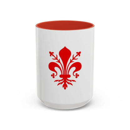 Flag of Florence Italy - Accent Coffee Mug-15oz-Red-Go Mug Yourself