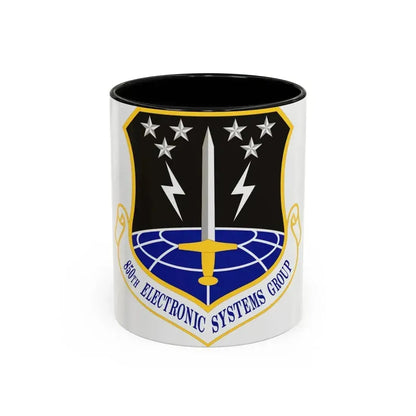 850th Electronic Systems Group (U.S. Air Force) Accent Coffee Mug 11oz Black - Go Mug Yourself