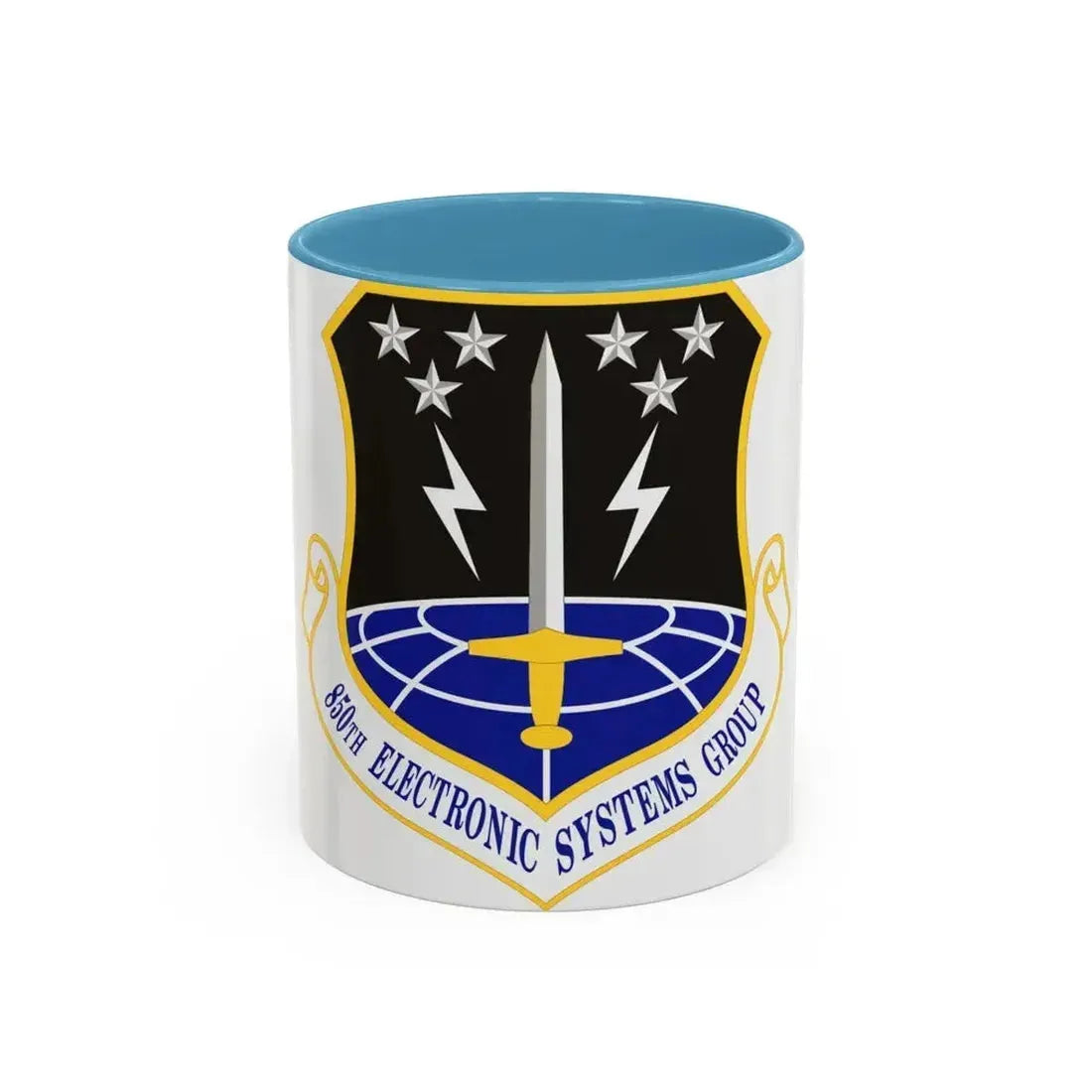 850th Electronic Systems Group (U.S. Air Force) Accent Coffee Mug 11oz Light Blue - Go Mug Yourself