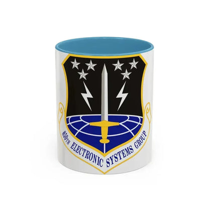 850th Electronic Systems Group (U.S. Air Force) Accent Coffee Mug 11oz Light Blue - Go Mug Yourself