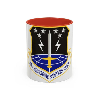 850th Electronic Systems Group (U.S. Air Force) Accent Coffee Mug 11oz Red - Go Mug Yourself