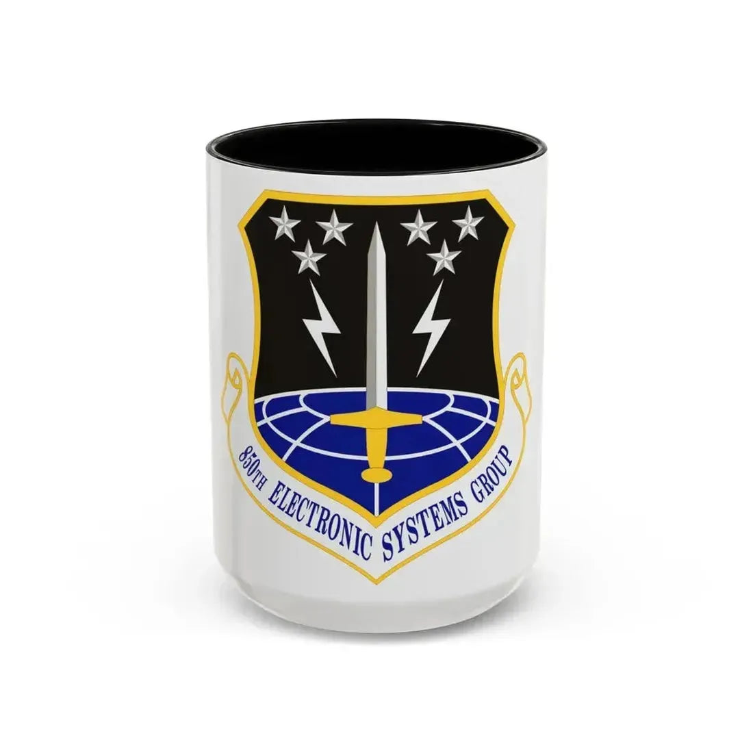 850th Electronic Systems Group (U.S. Air Force) Accent Coffee Mug 15oz Black - Go Mug Yourself