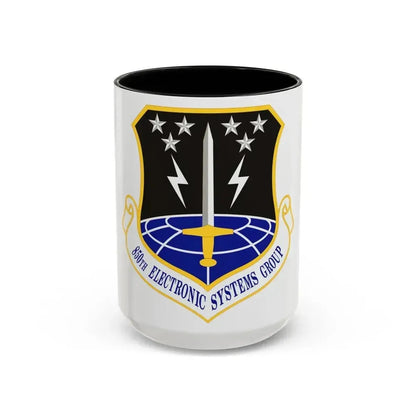 850th Electronic Systems Group (U.S. Air Force) Accent Coffee Mug 15oz Black - Go Mug Yourself