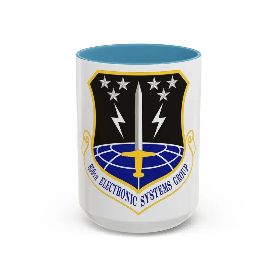 850th Electronic Systems Group (U.S. Air Force) Accent Coffee Mug 15oz Light Blue - Go Mug Yourself