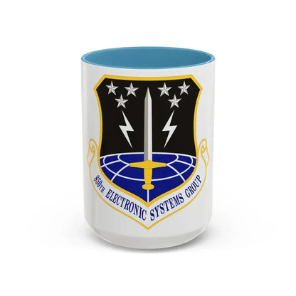 850th Electronic Systems Group (U.S. Air Force) Accent Coffee Mug 15oz Light Blue - Go Mug Yourself