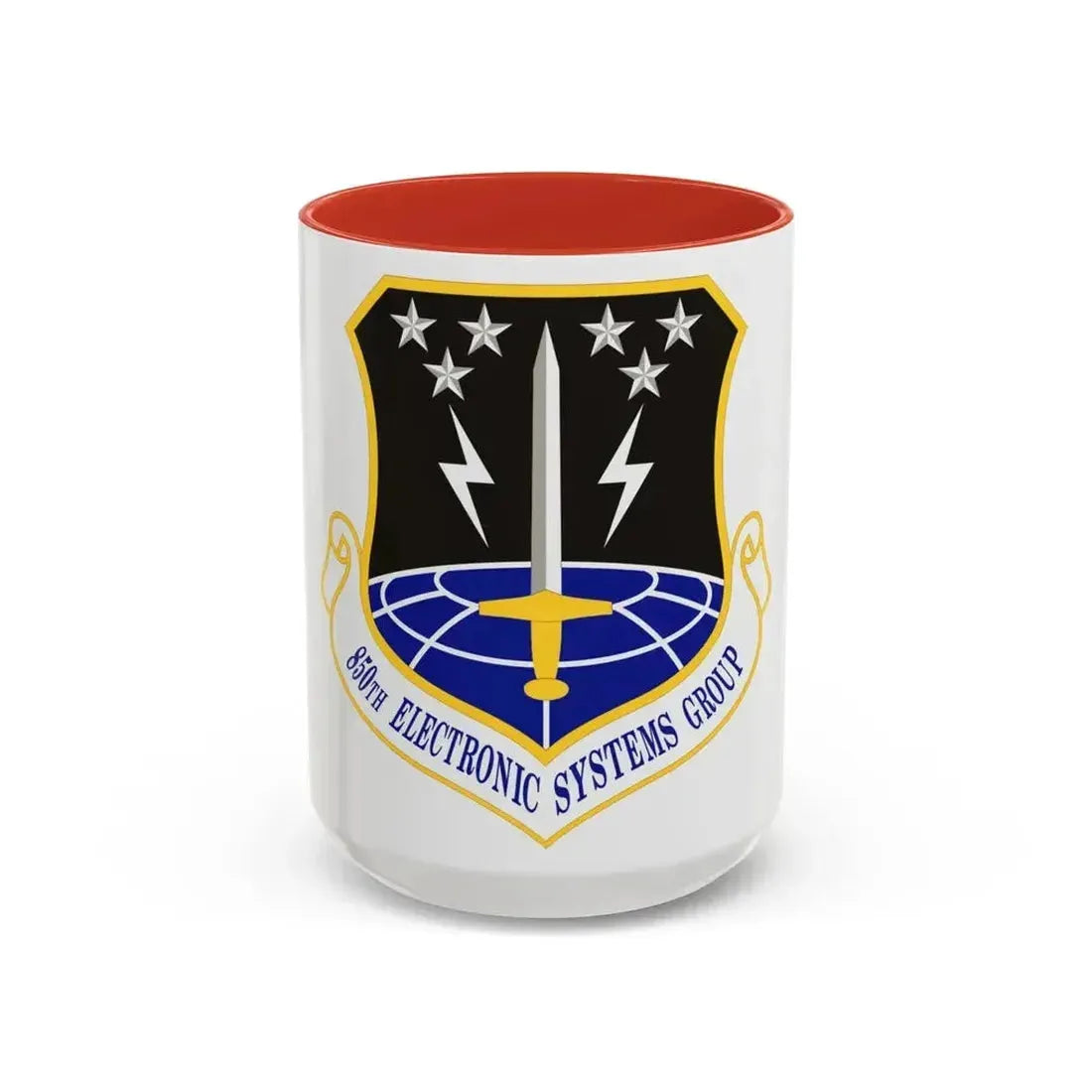850th Electronic Systems Group (U.S. Air Force) Accent Coffee Mug 15oz Red - Go Mug Yourself