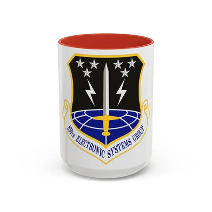 850th Electronic Systems Group (U.S. Air Force) Accent Coffee Mug 15oz Red - Go Mug Yourself