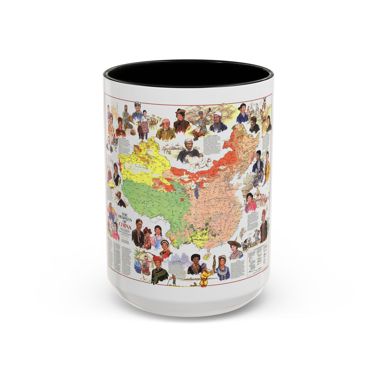 China - The Peoples (1980) (Map) Accent Coffee Mug