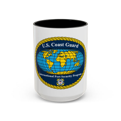 USCG International Port Security Program (U.S. Coast Guard) Accent Coffee Mug