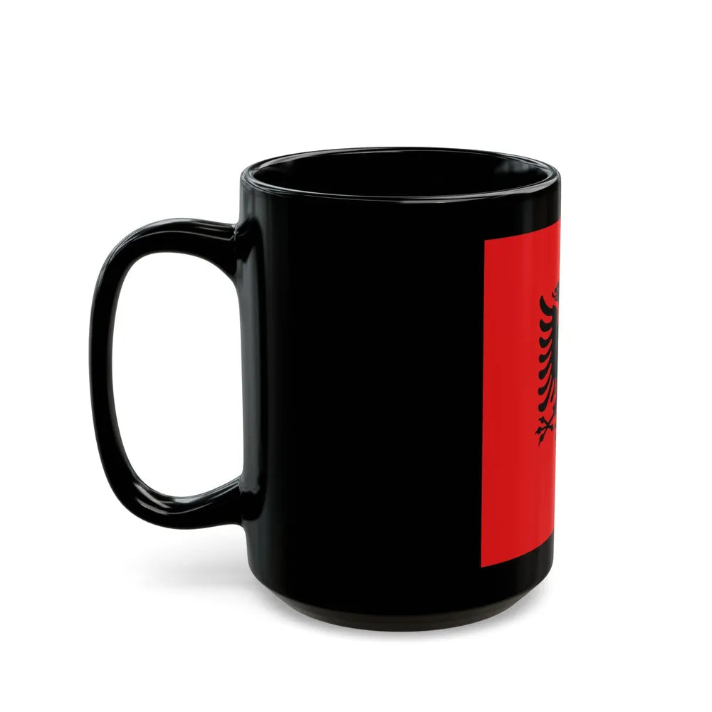 Flag of the President of Albania 1992 to 2002 - Black Coffee Mug-Go Mug Yourself