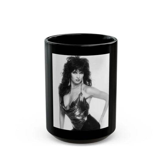 Caroline Munro #323 (Vintage Female Icon) Black Coffee Mug-15oz-Go Mug Yourself