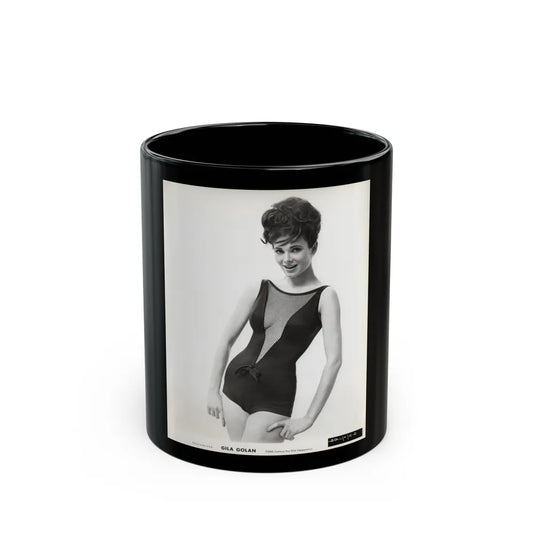 Gila Golan #199 - 8x10 B&W Upper Body Cheesecake Photo from Mid 60's (Vintage Female Icon) Black Coffee Mug-11oz-Go Mug Yourself