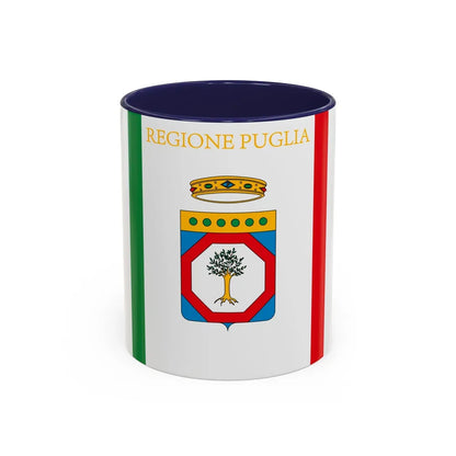 Flag of Apulia Italy - Accent Coffee Mug-11oz-Navy-Go Mug Yourself