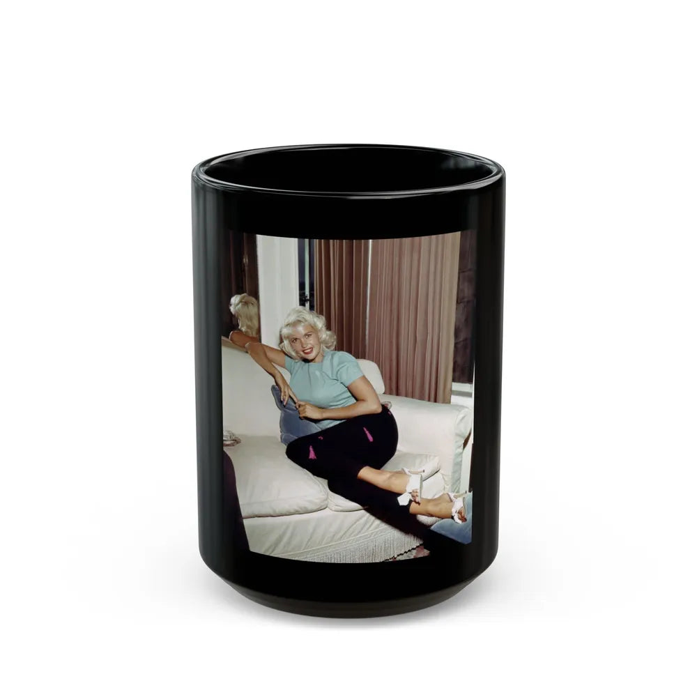 Jayne Mansfield #203 (Vintage Female Icon) Black Coffee Mug-15oz-Go Mug Yourself