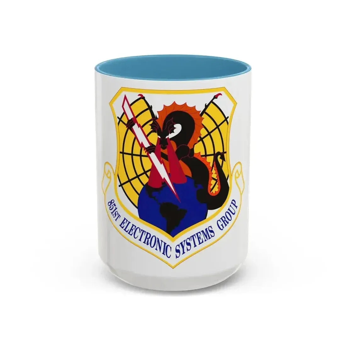 851st Electronic Systems Group (U.S. Air Force) Accent Coffee Mug 15oz Light Blue - Go Mug Yourself