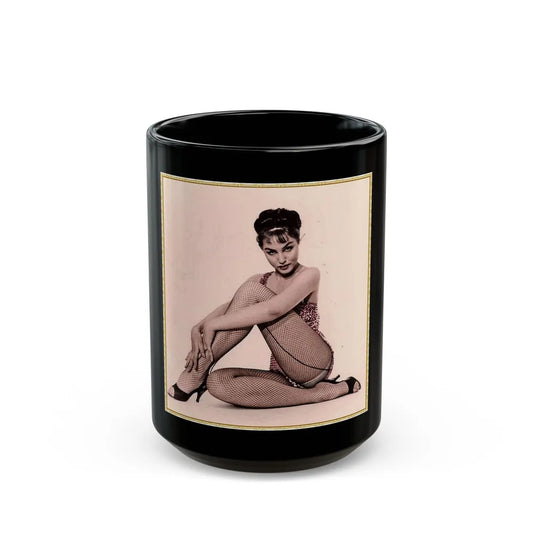 Julie Newmar #343 (Vintage Female Icon) Black Coffee Mug-15oz-Go Mug Yourself