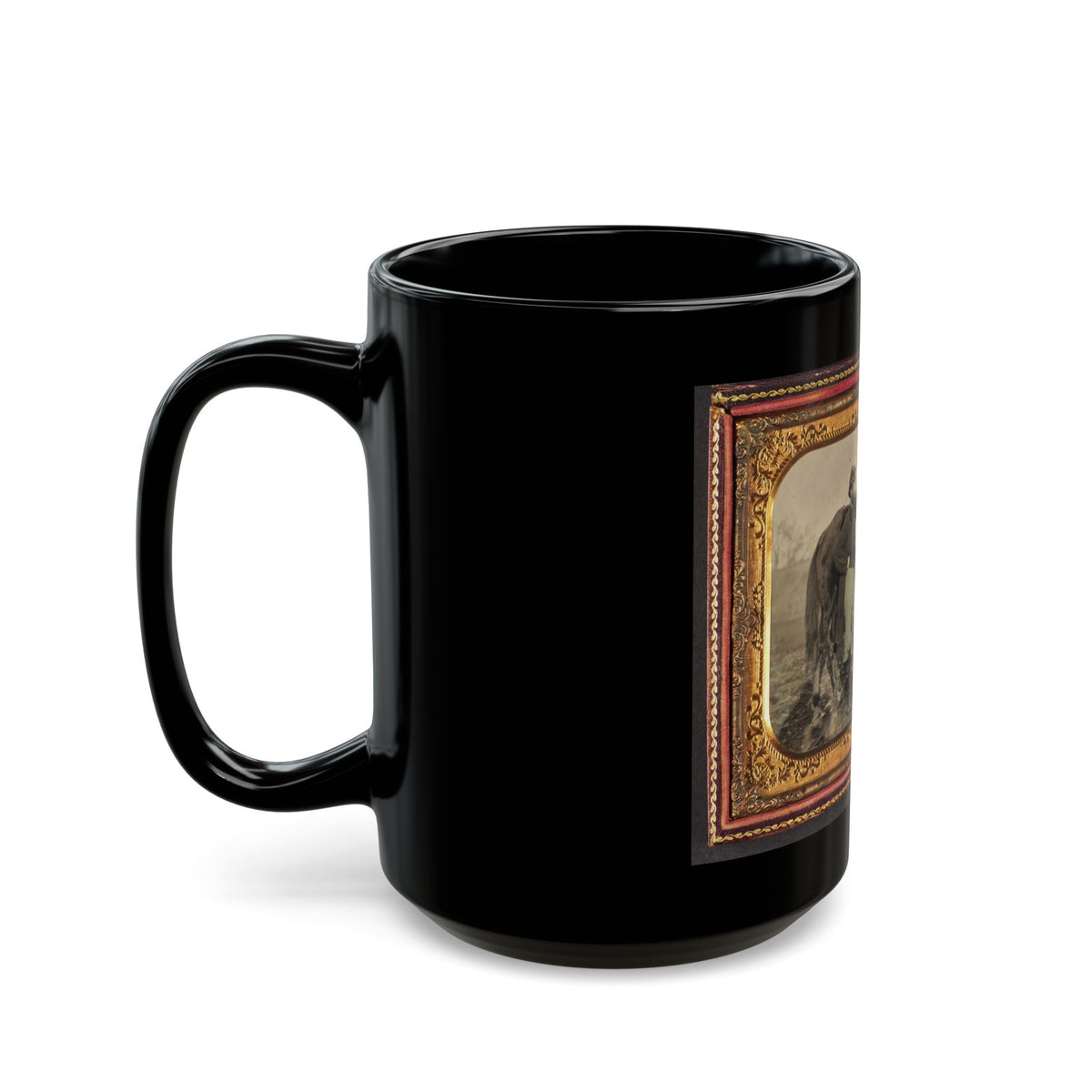 John E. Cummins Of The 50th, 99th, And 185th Ohio Infantry Regiments In Union Uniform Next To A Horse (U.S. Civil War) Black Coffee Mug