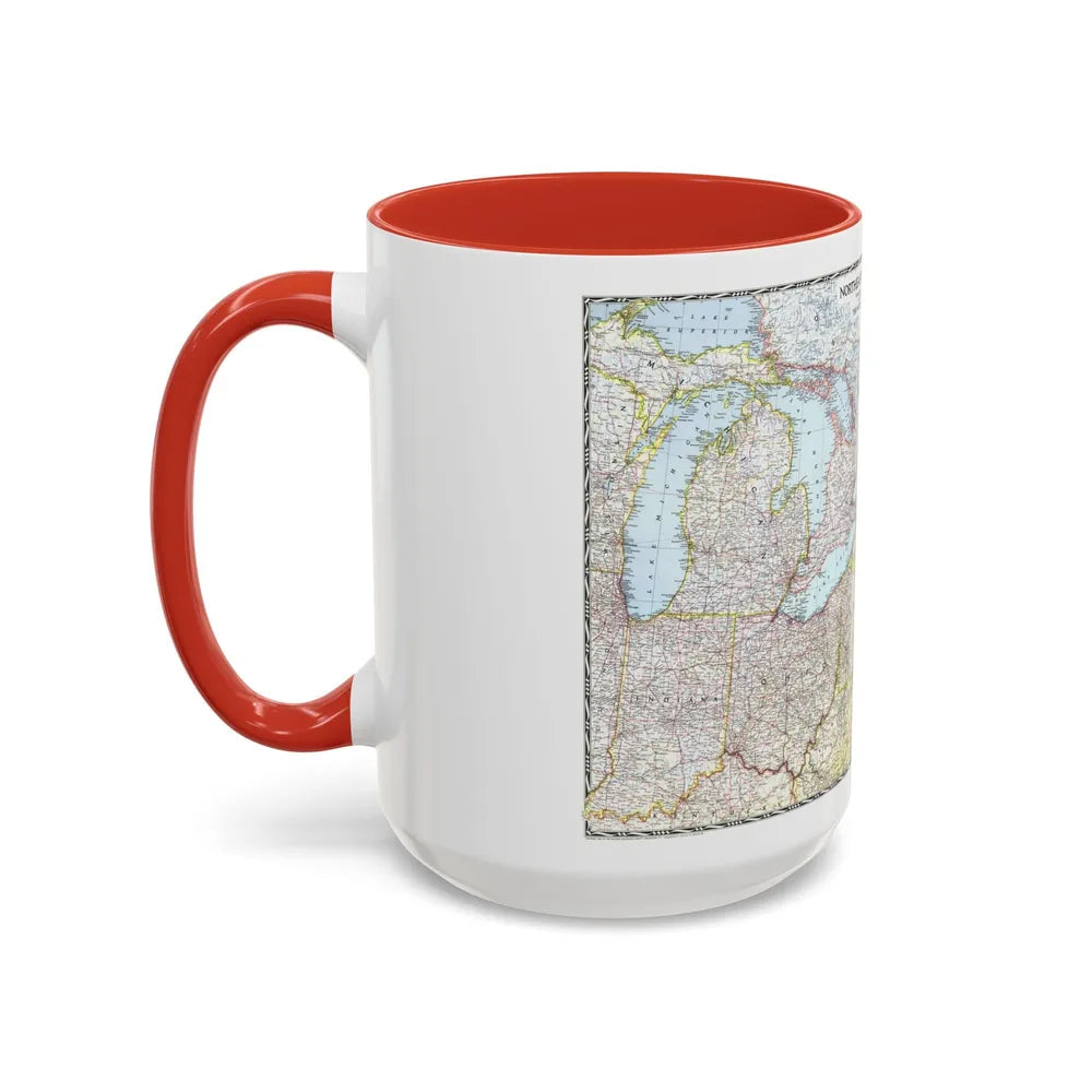 USA - Northeastern (1945) (Map) Accent Coffee Mug-Go Mug Yourself