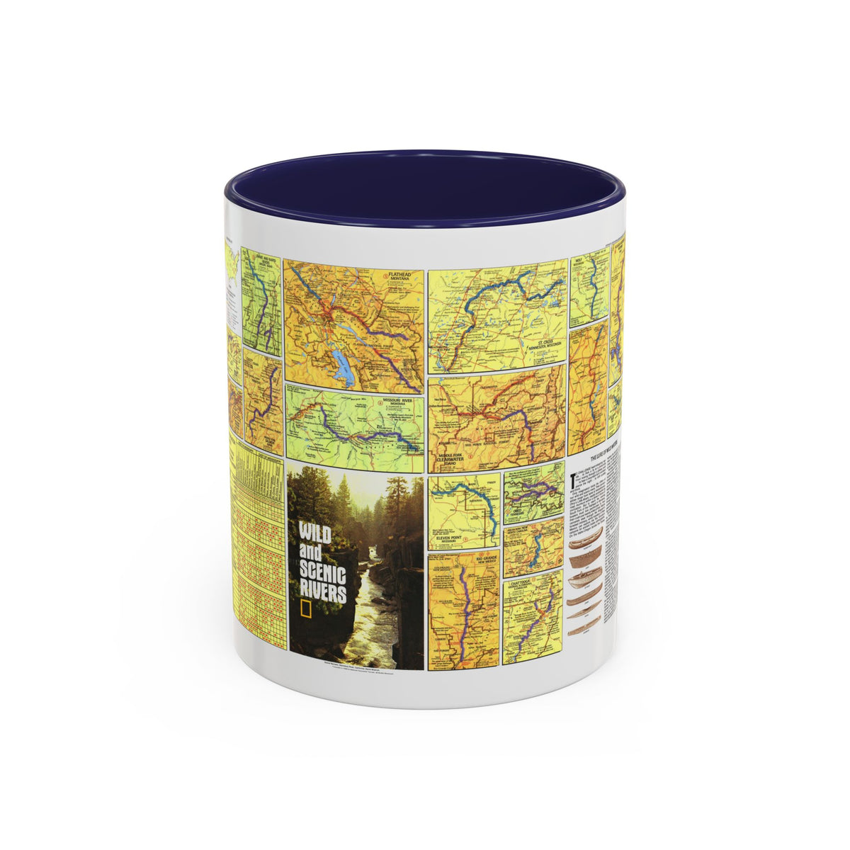 USA - Wild and Scenic Rivers 2 (1977) (Map) Accent Coffee Mug