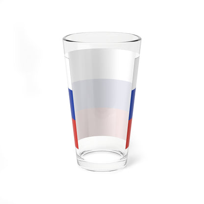 Flag of Russia with border (Russia) Pint Glass 16oz