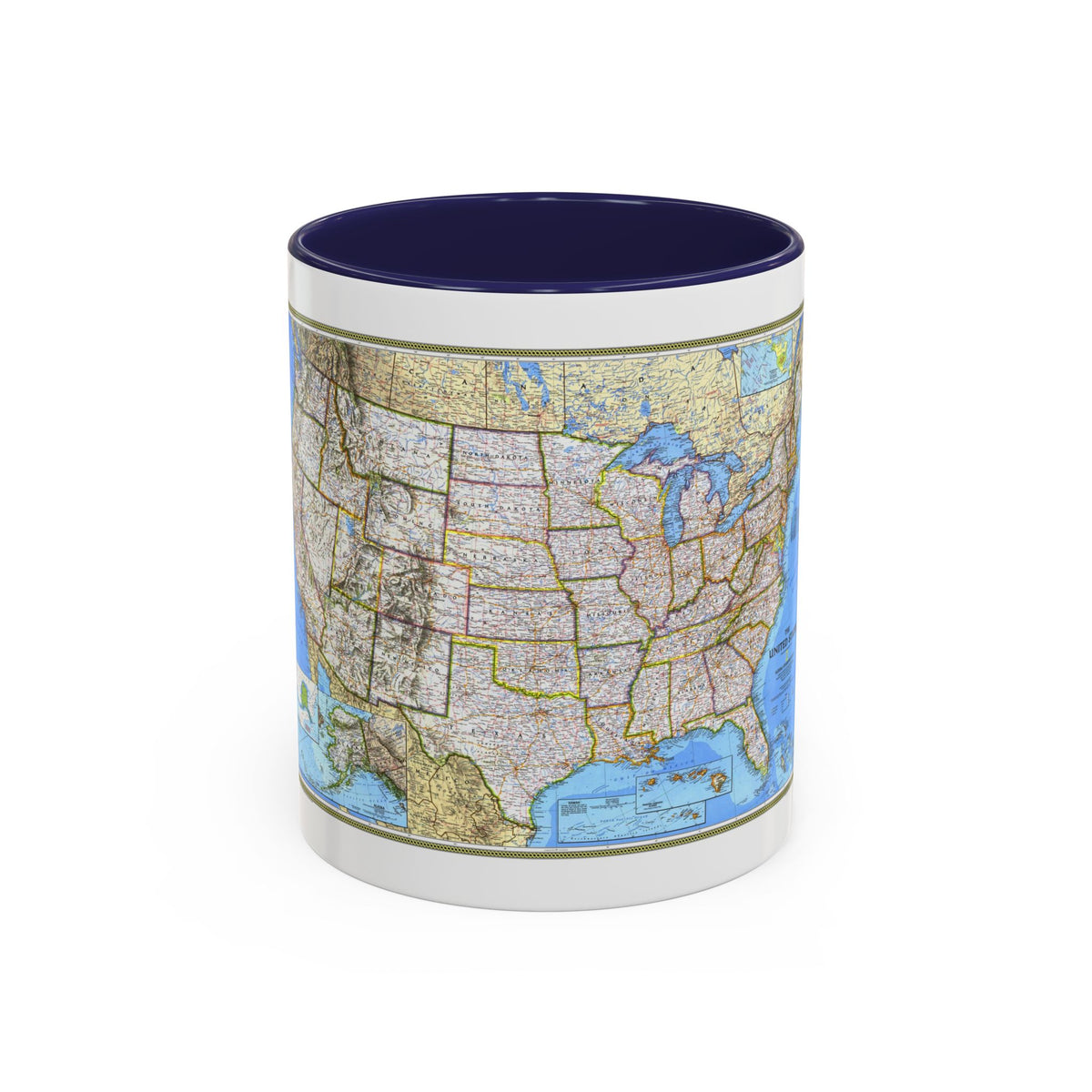 USA - The United States (1993) (Map) Accent Coffee Mug