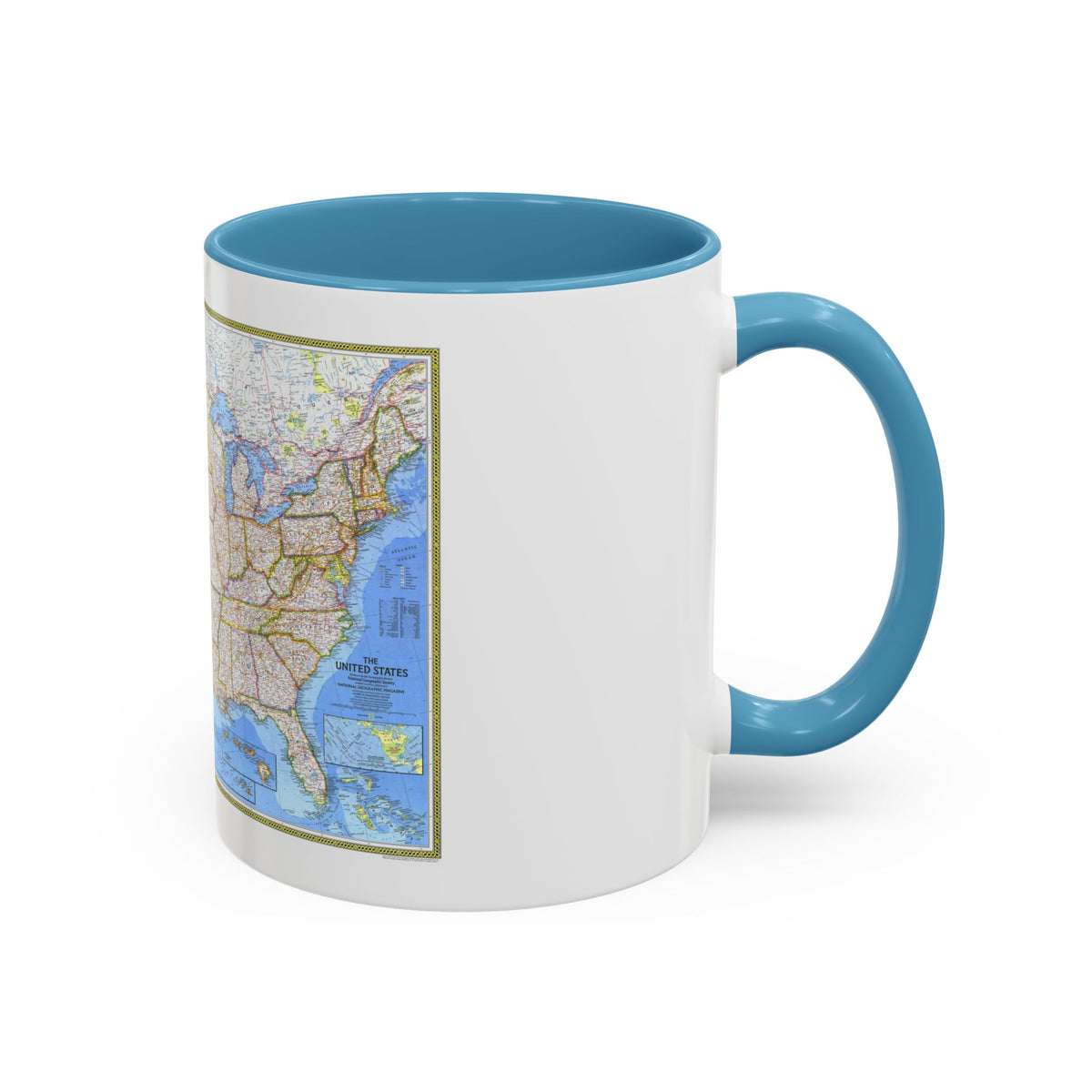 USA - The United States (1976) (Map) Accent Coffee Mug