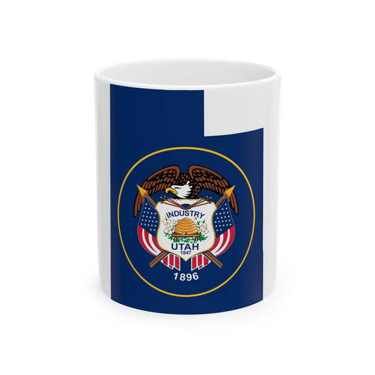 Flag-map of Utah (United States) White Coffee Mug