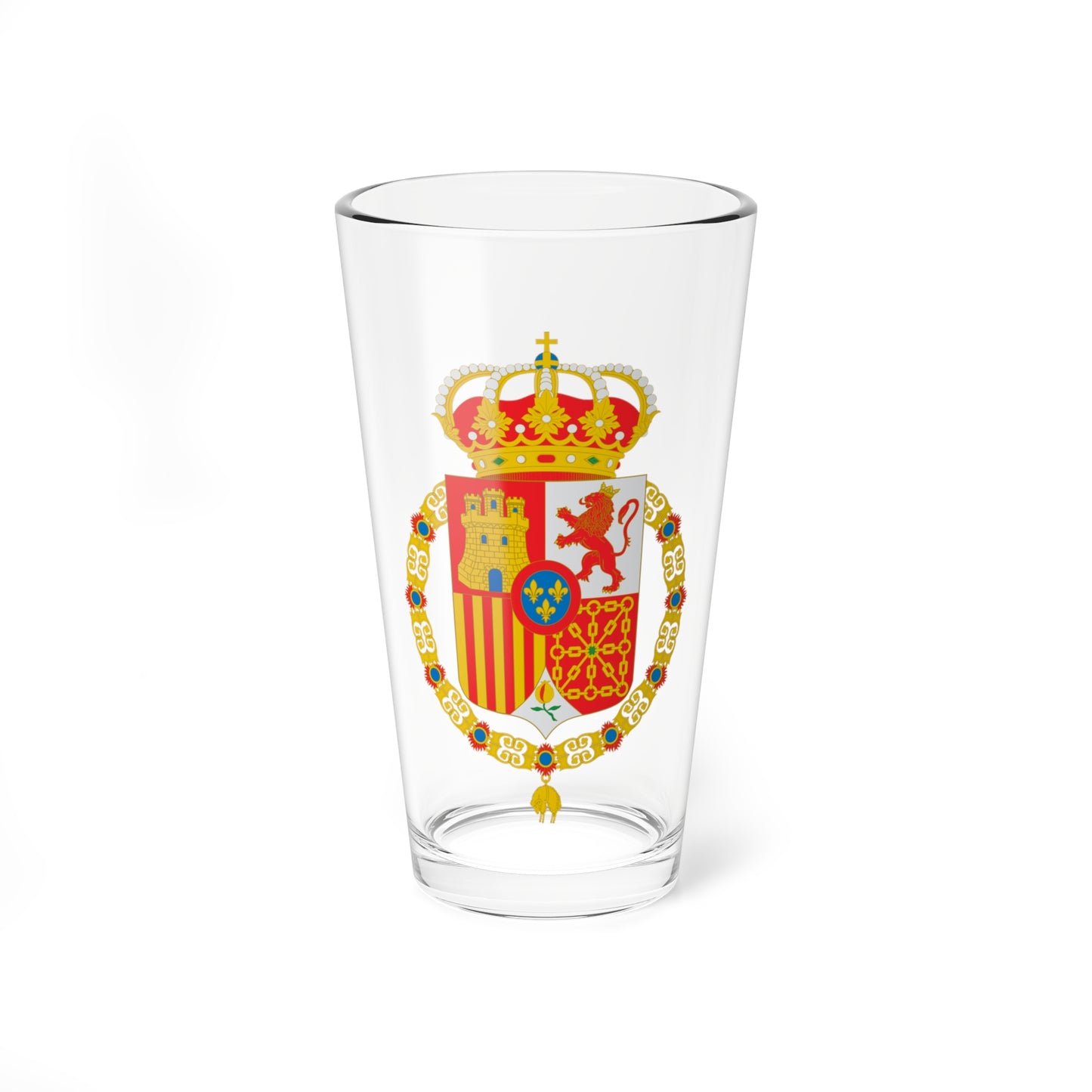 Escudo de España 1874-1931 con toisón (Spain) (Coat of Arms) Pint Glass 16oz