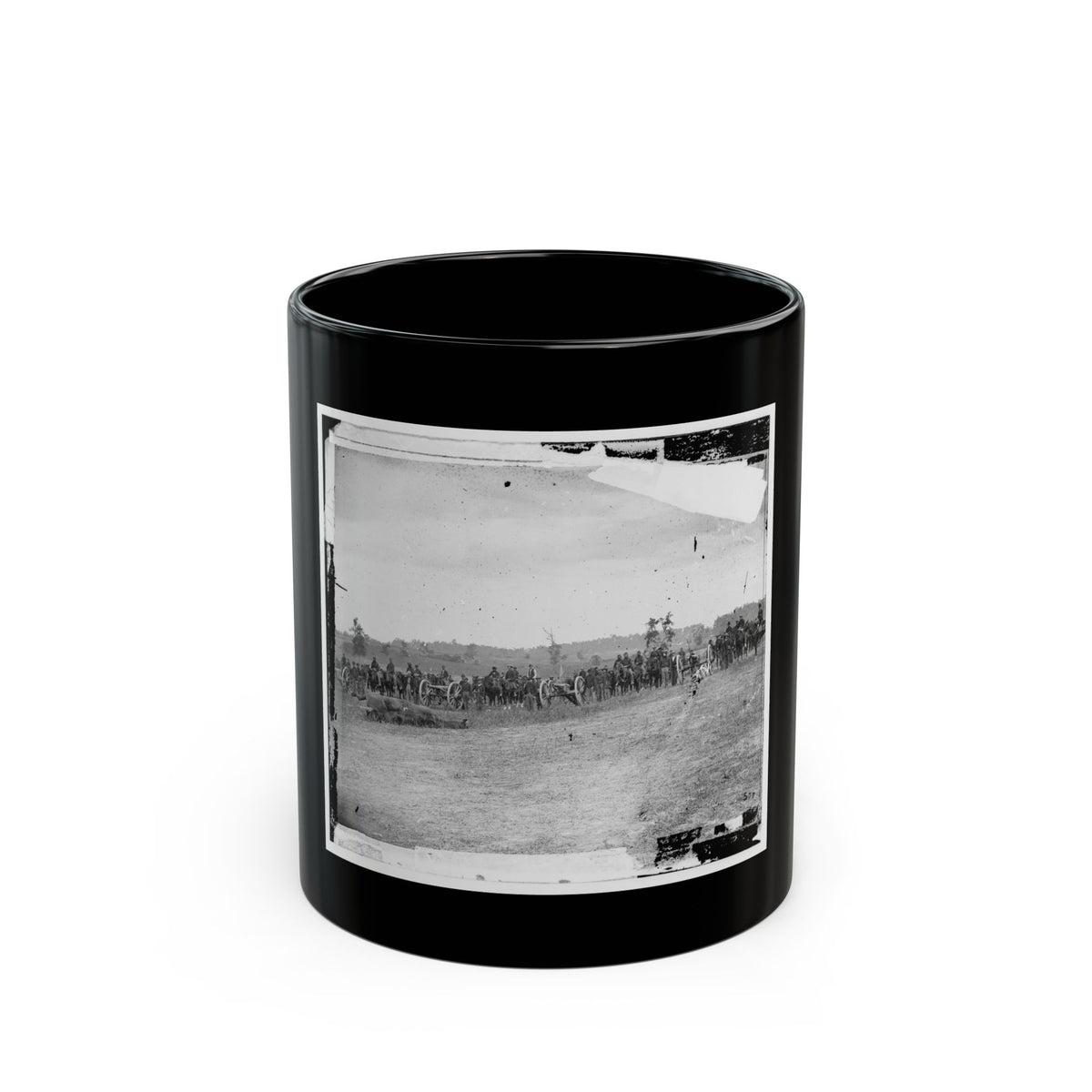 Antietam, Maryland. Captain J.M. Knap's Penn. Independent Battery  E  Light Artillery (U.S. Civil War) Black Coffee Mug