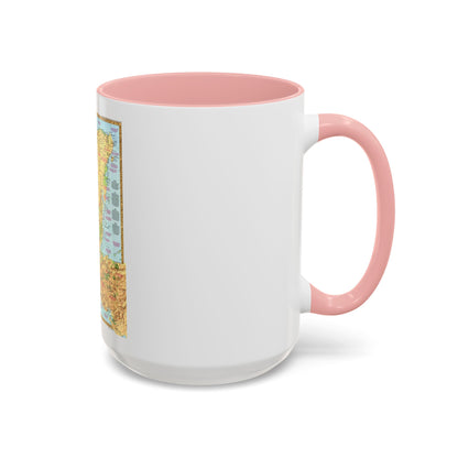 North America - Land of the Maya, A Traveller's Map (1990) (Map) Accent Coffee Mug