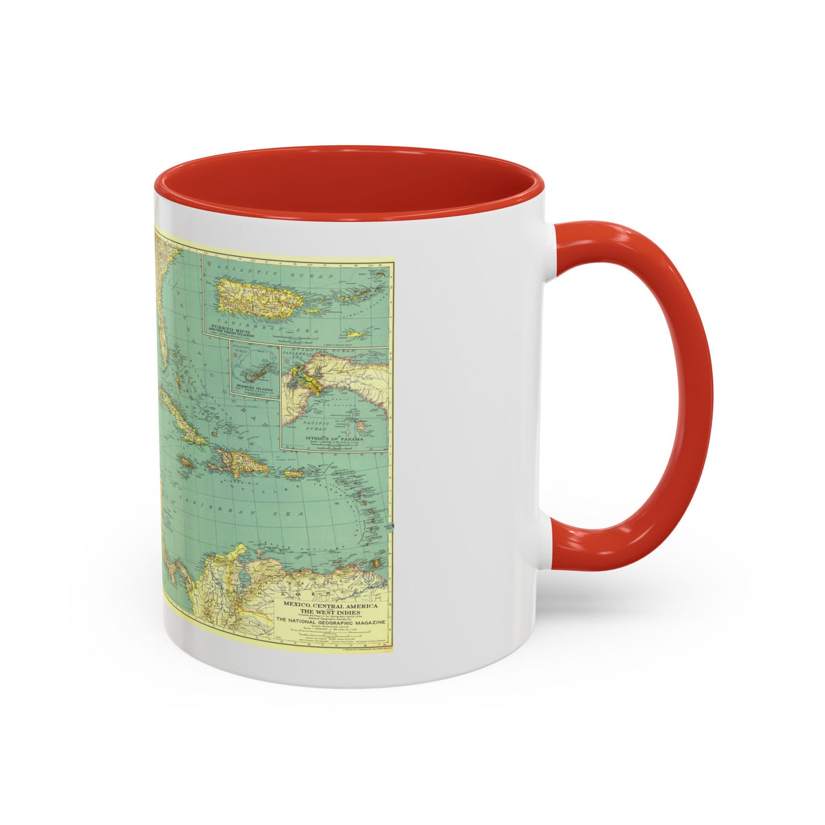 Central America and the West Indies (1934) (Map) Accent Coffee Mug