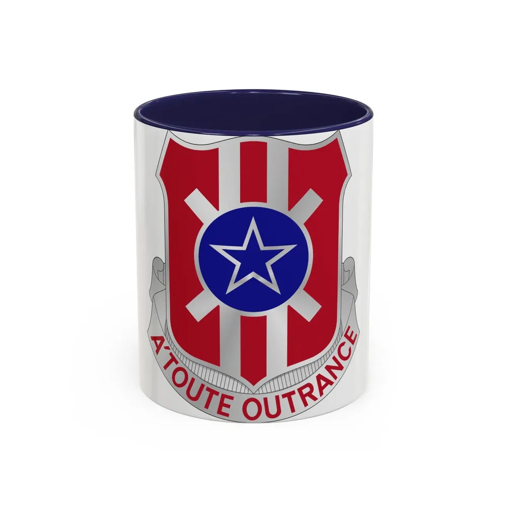 854 Engineer Battalion (U.S. Army) Accent Coffee Mug-11oz-Navy-Go Mug Yourself