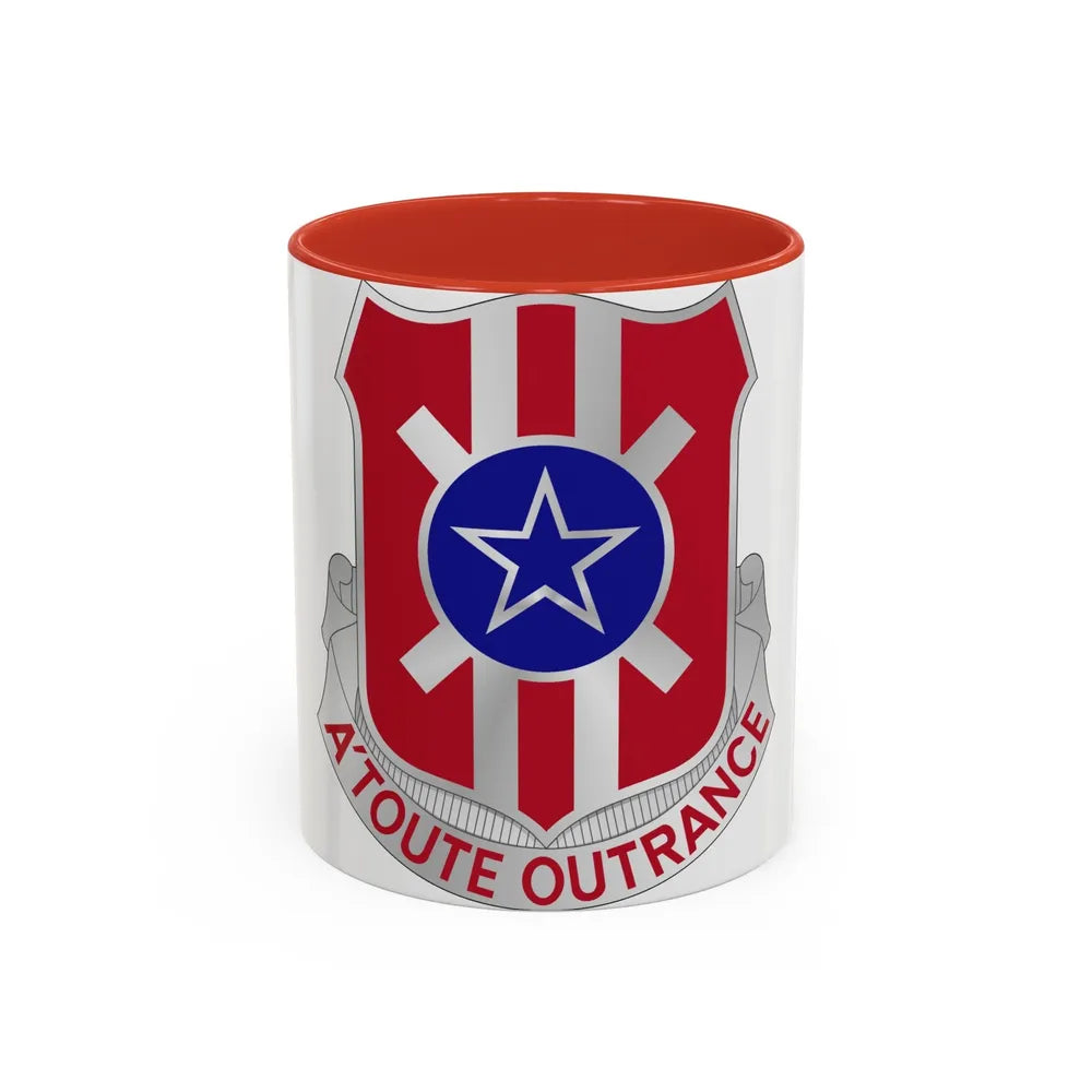 854 Engineer Battalion (U.S. Army) Accent Coffee Mug-11oz-Red-Go Mug Yourself