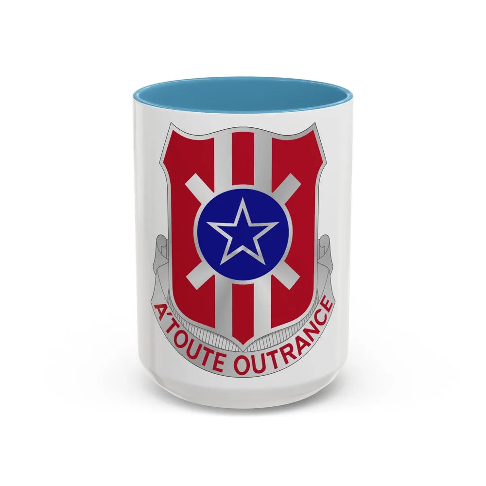 854 Engineer Battalion (U.S. Army) Accent Coffee Mug-15oz-Light Blue-Go Mug Yourself