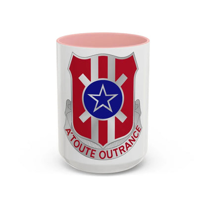 854 Engineer Battalion (U.S. Army) Accent Coffee Mug-15oz-Pink-Go Mug Yourself