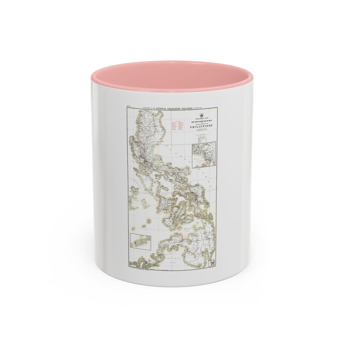 Philippines, The 1 & 2 (1902) (Map) Accent Coffee Mug