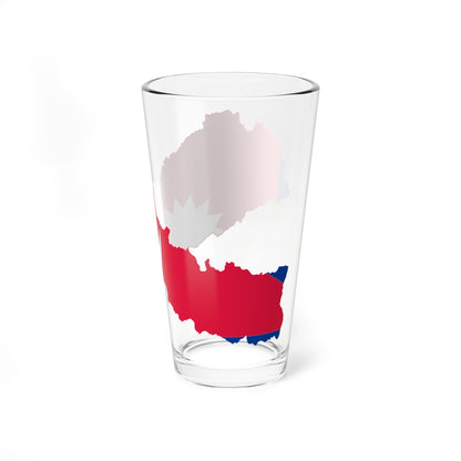 Flag map of Nepal (Nepal) Pint Glass 16oz