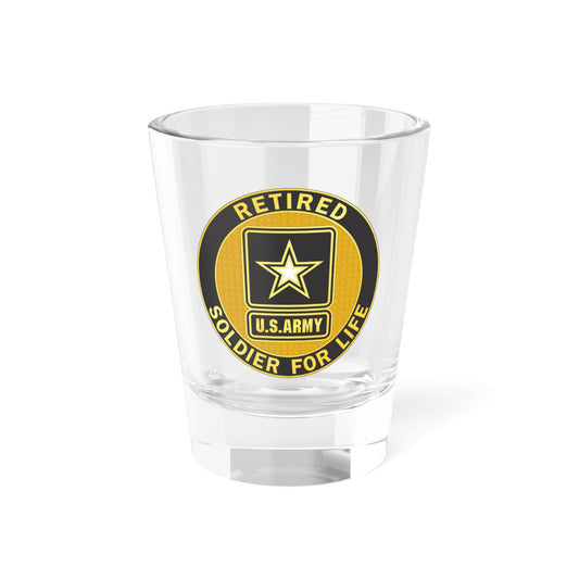 Verre à liqueur avec badge d'identification de service à la retraite (armée américaine) 1,5 oz