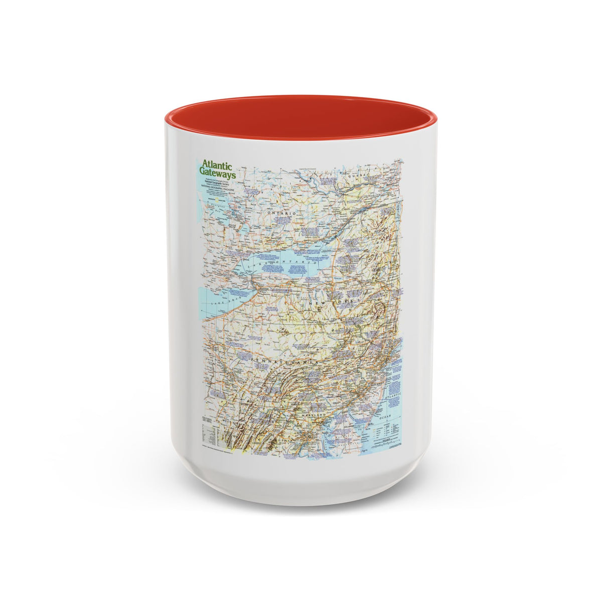 USA - Atlantic Gateways 1 (1983) (Map) Accent Coffee Mug