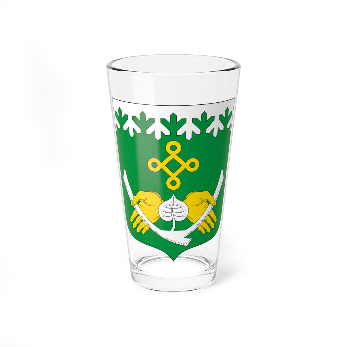 Kostomuksha Coat of Arms (Russia) (Coat of Arms) Pint Glass 16oz