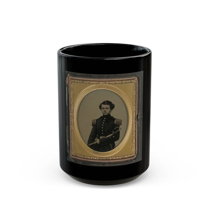 Unidentified Officer In Union Uniform With Sword (U.S. Civil War) Black Coffee Mug